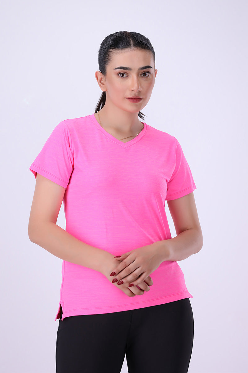 Cationic Women T Shirt Pink Melange