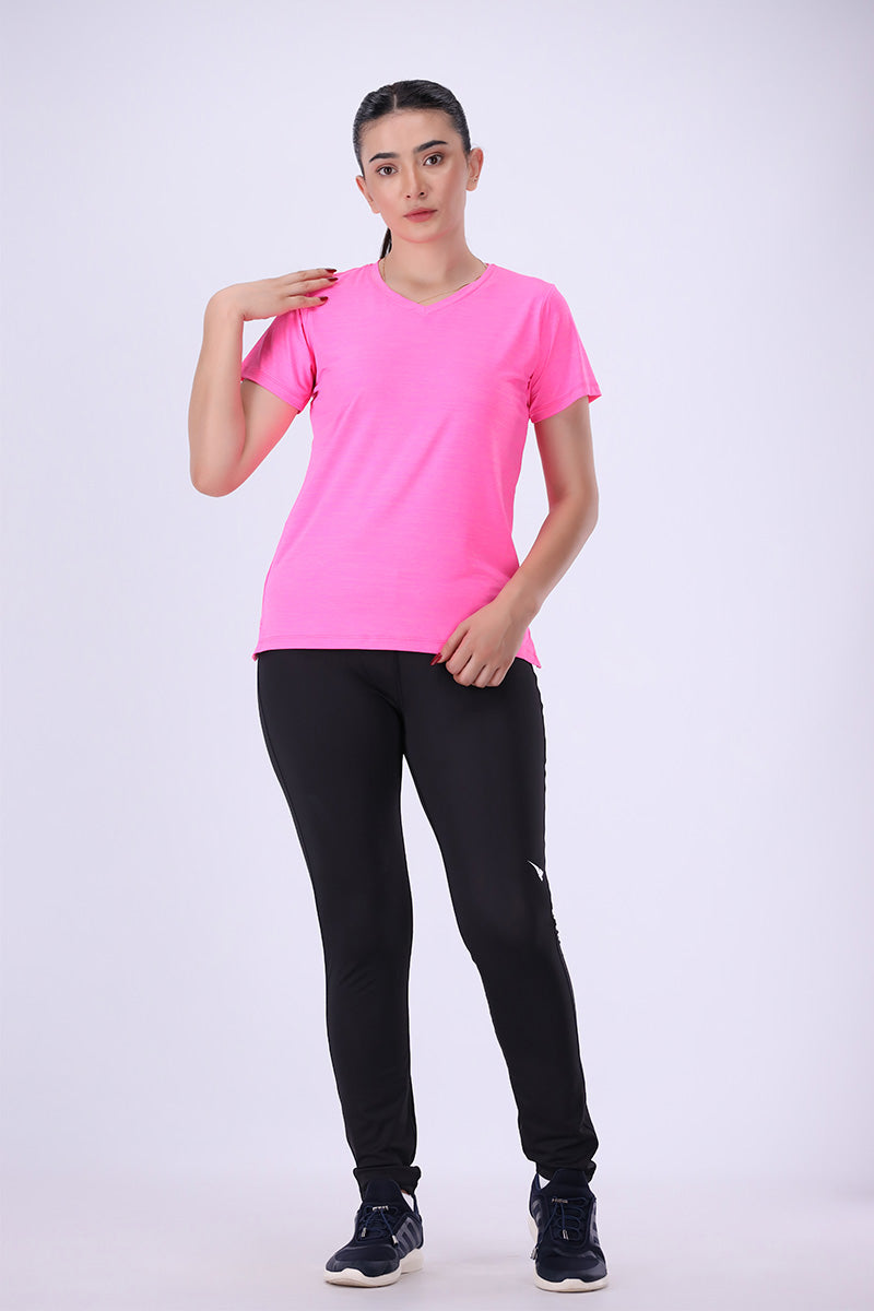 Cationic Women T Shirt Pink Melange