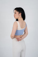 AGUILA Asymmetric Sports Bra Light Blue