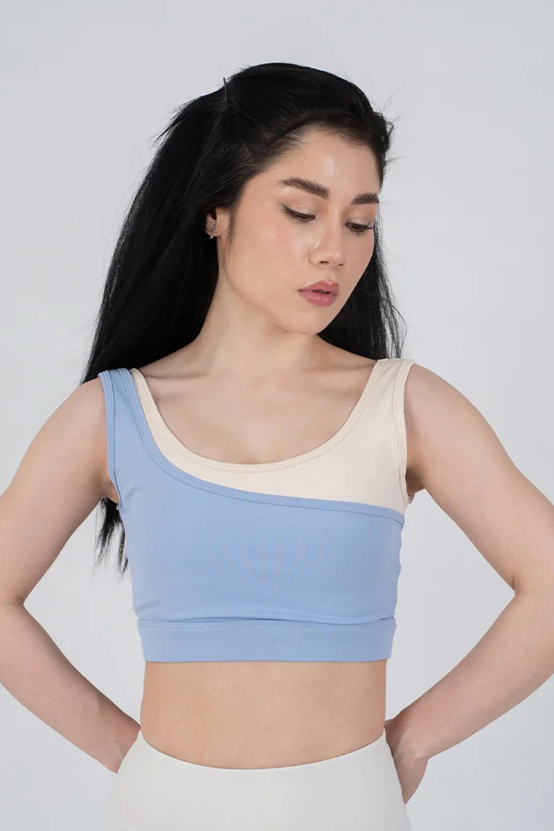 AGUILA ASYMMETRIC SPORTS BRA LIGHT BLUE