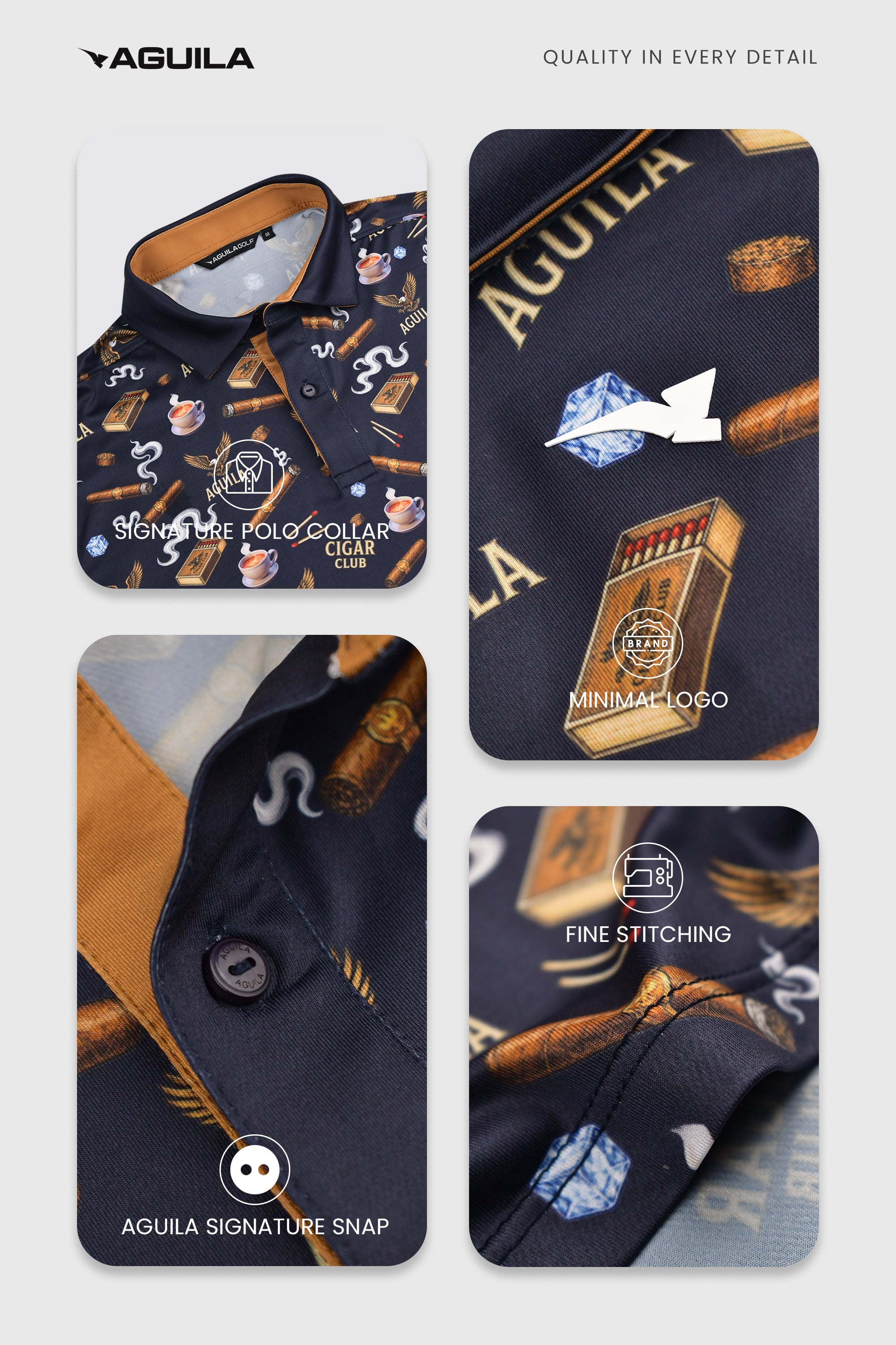 CIGAR MEN GOLF POLO NAVY