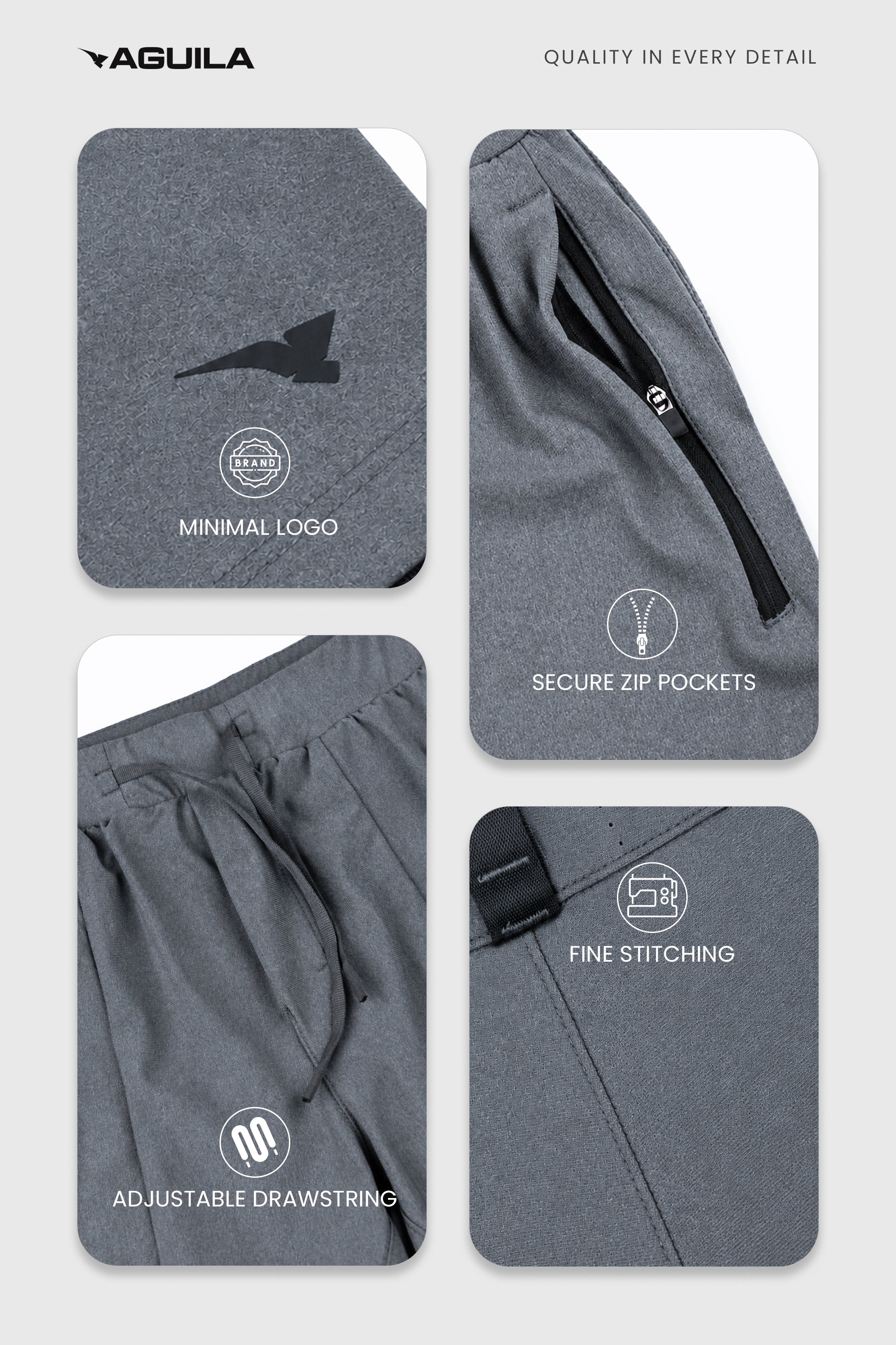 PRO GYM SHORT STONE GREY