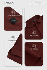 AREZZO GOLF POLO Maroon(JACQUARD)