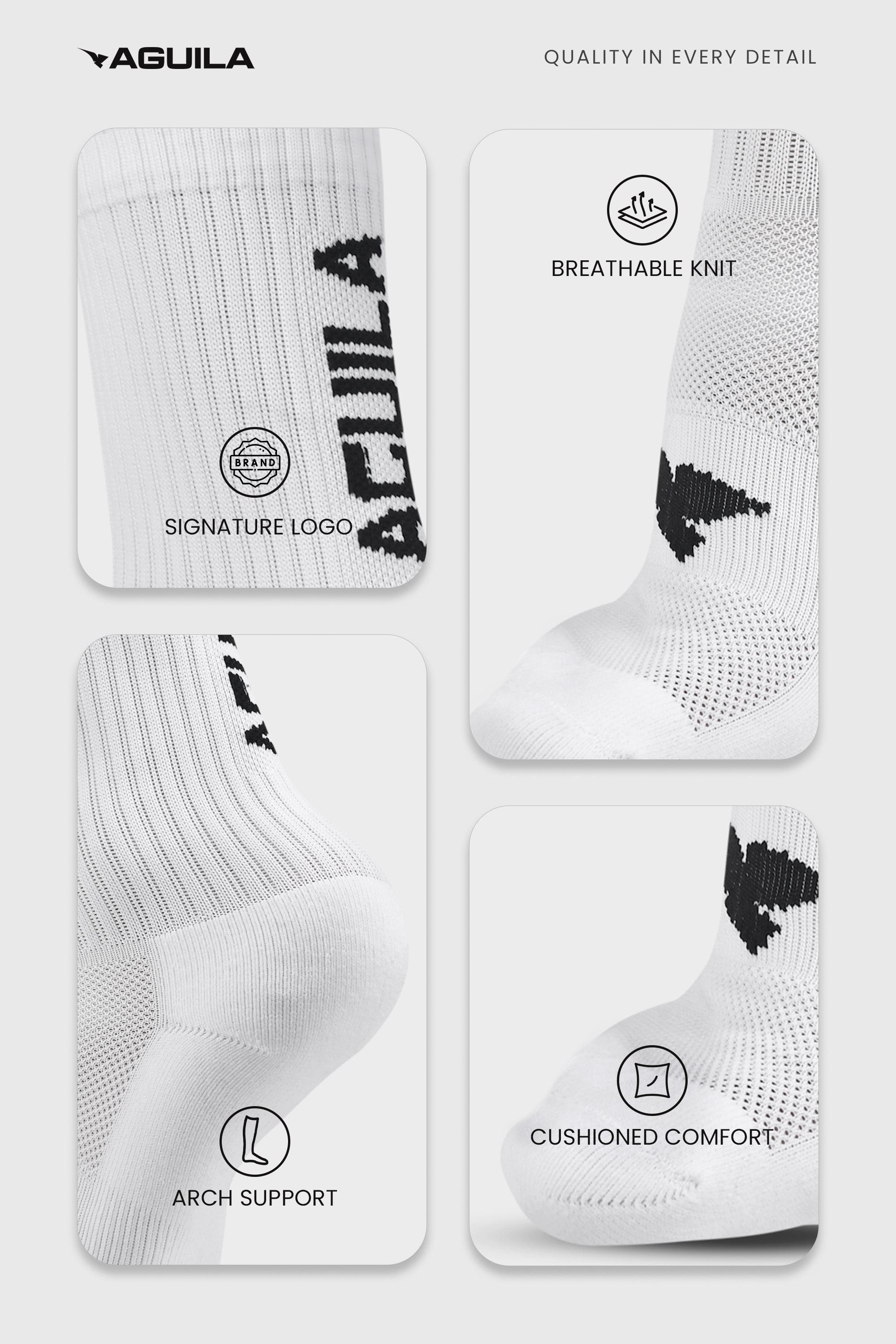 AGUILA LONG SOCKS WHITE