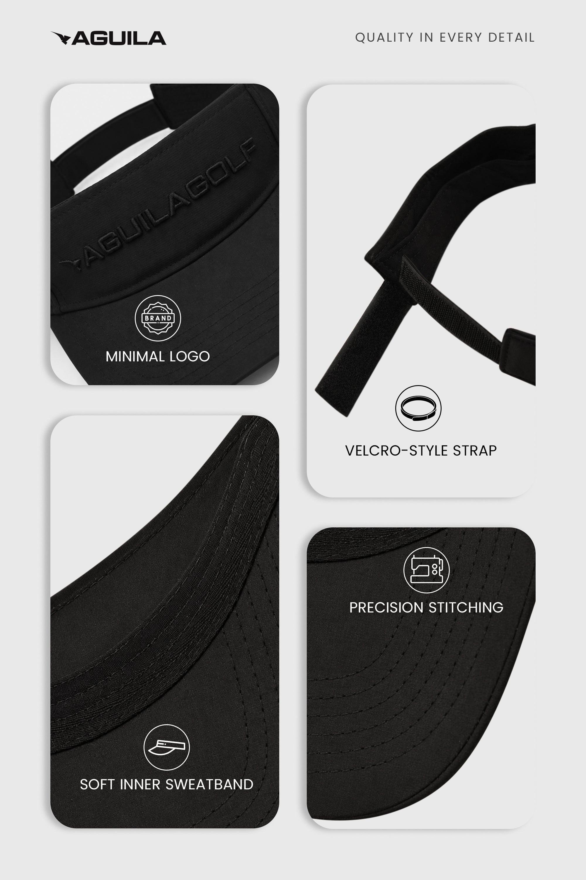 GOLF PRO VISOR CAP BLACK