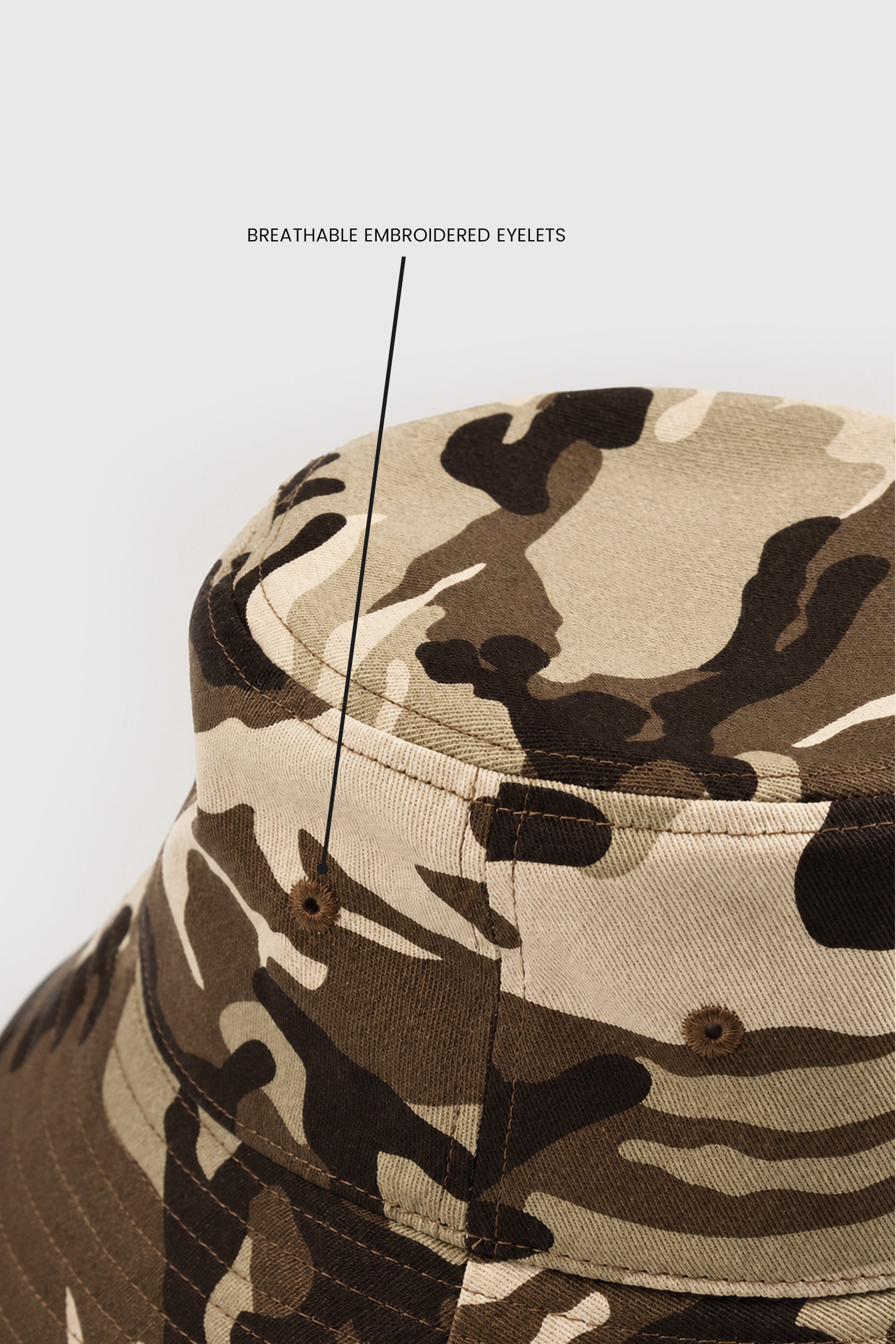 BUCKET CAP BEIGE BROWN CAMO