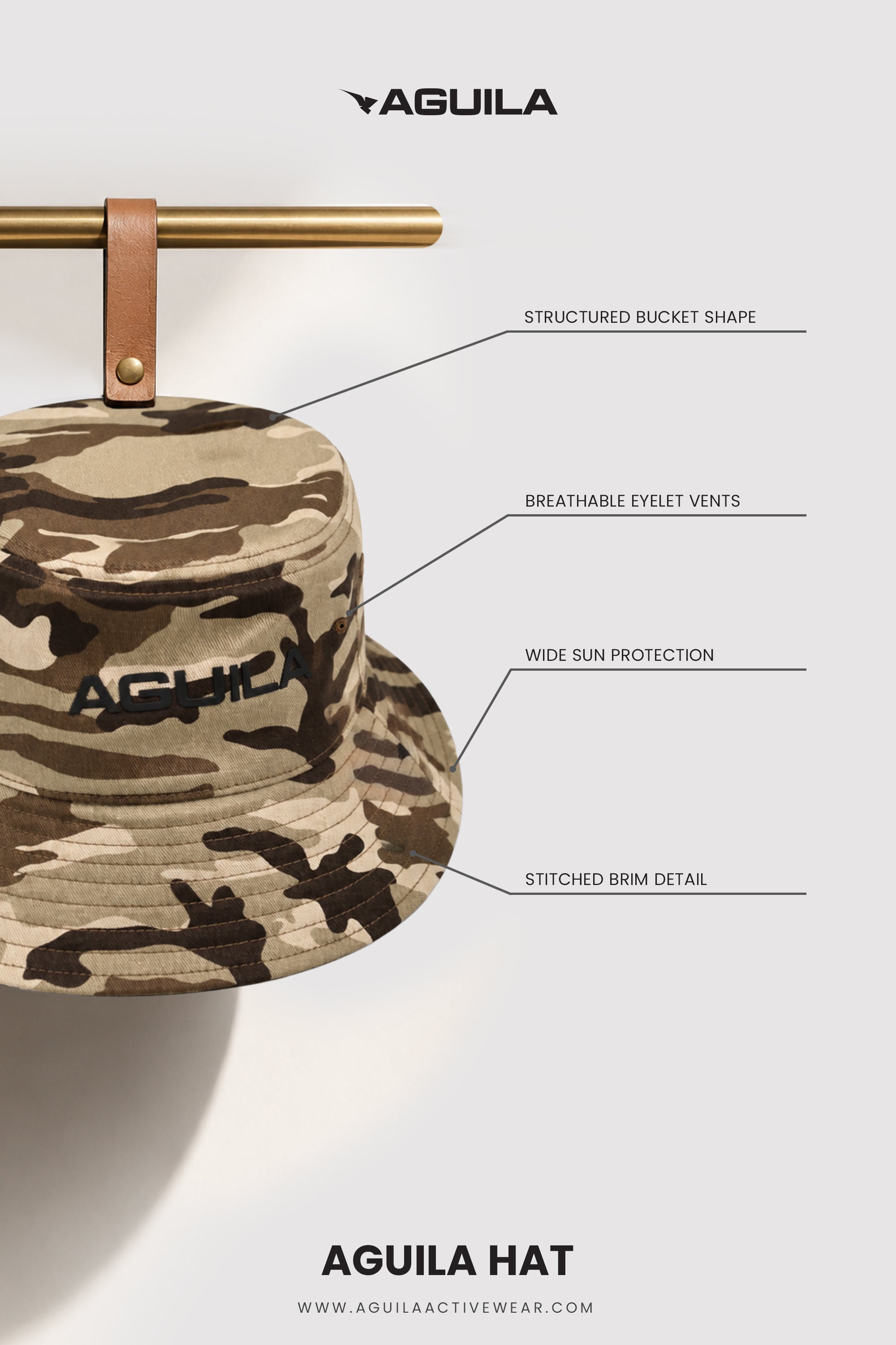 BUCKET CAP BEIGE BROWN CAMO