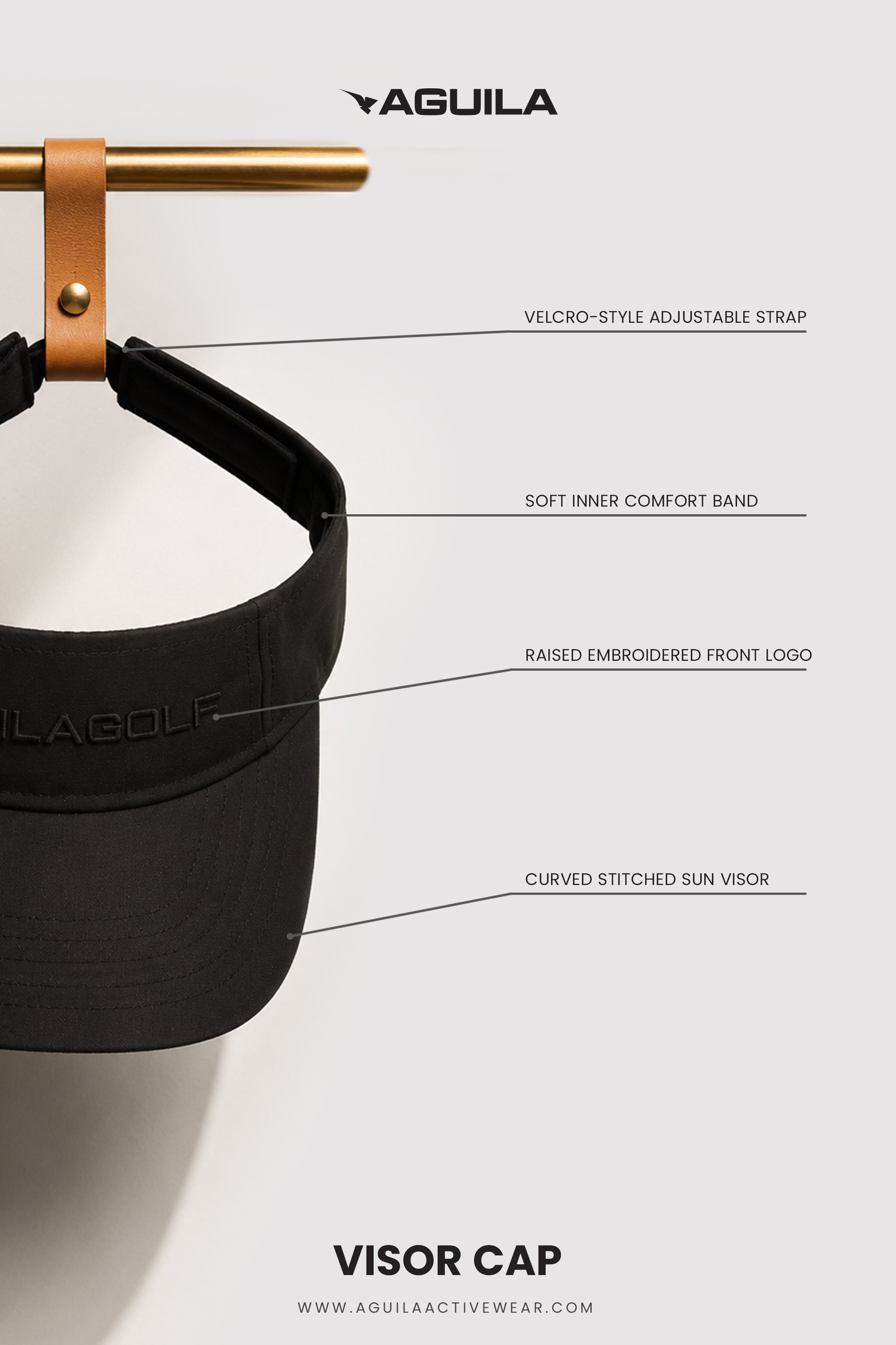 GOLF PRO VISOR CAP BLACK