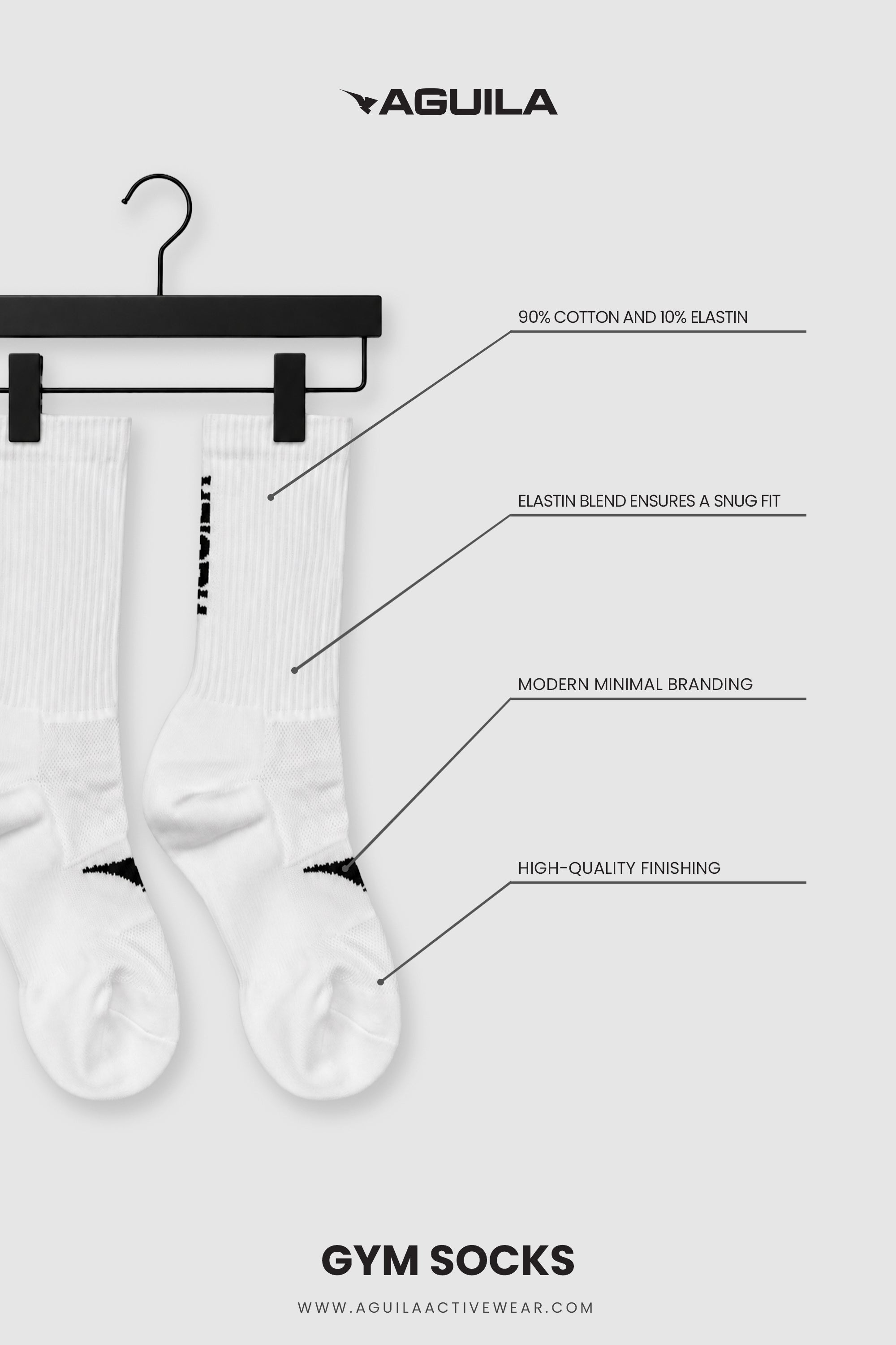 AGUILA LONG SOCKS WHITE