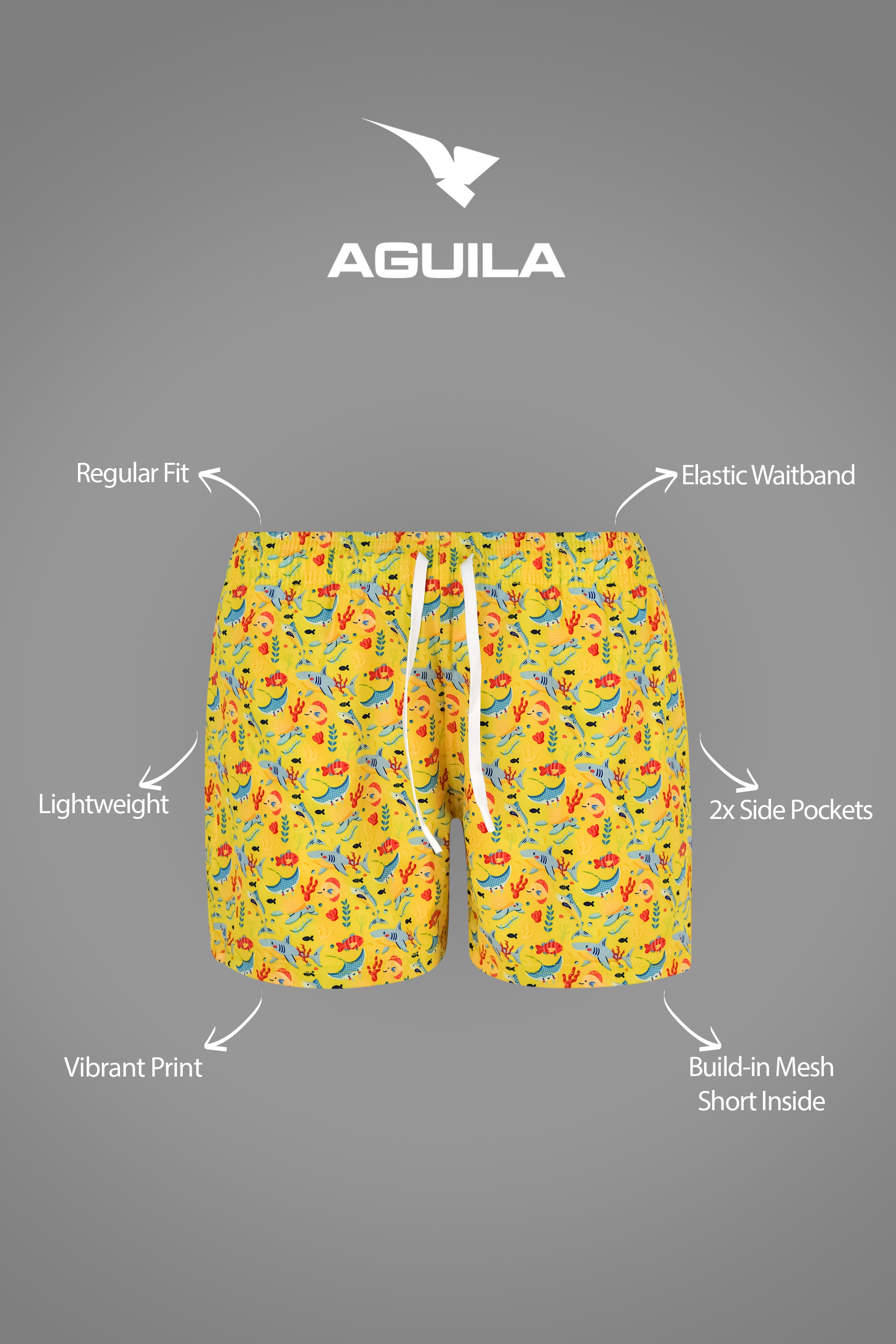 KIDS WAVE RIDE SHORT YELLOW