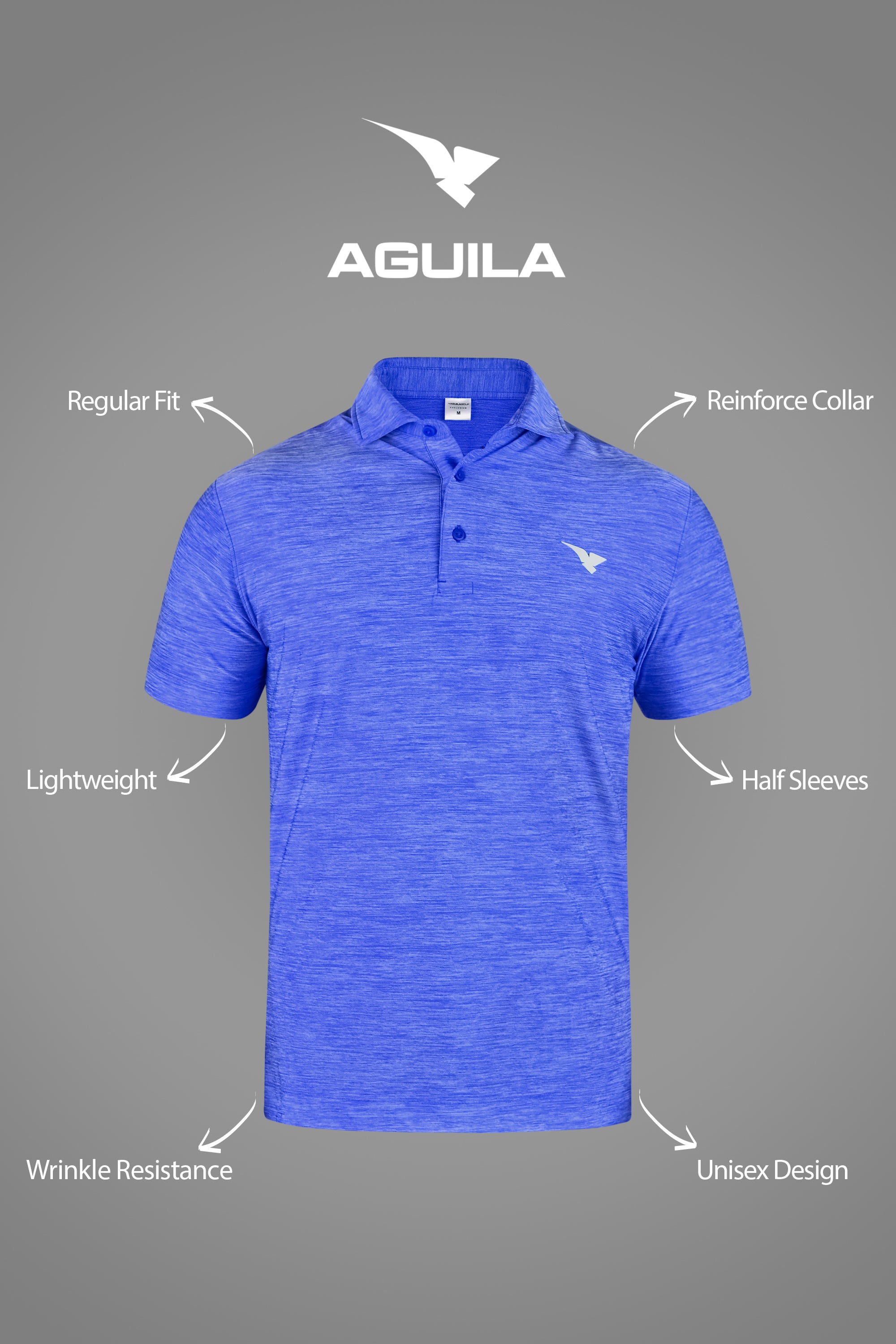CATIONIC MEN GOLF POLO ROYAL BLUE