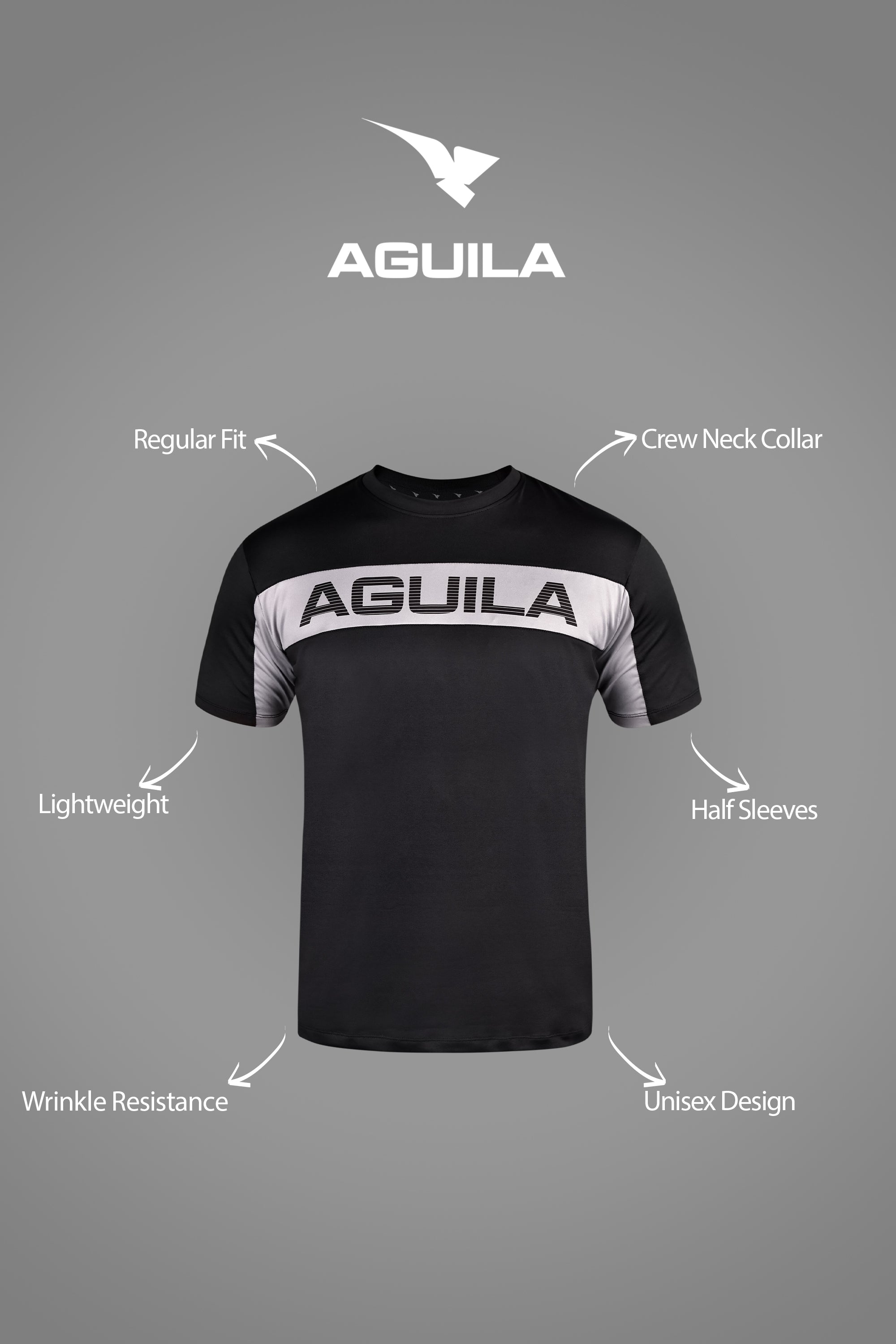 AGUILA SPRINT FIT BLACK T SHIRT