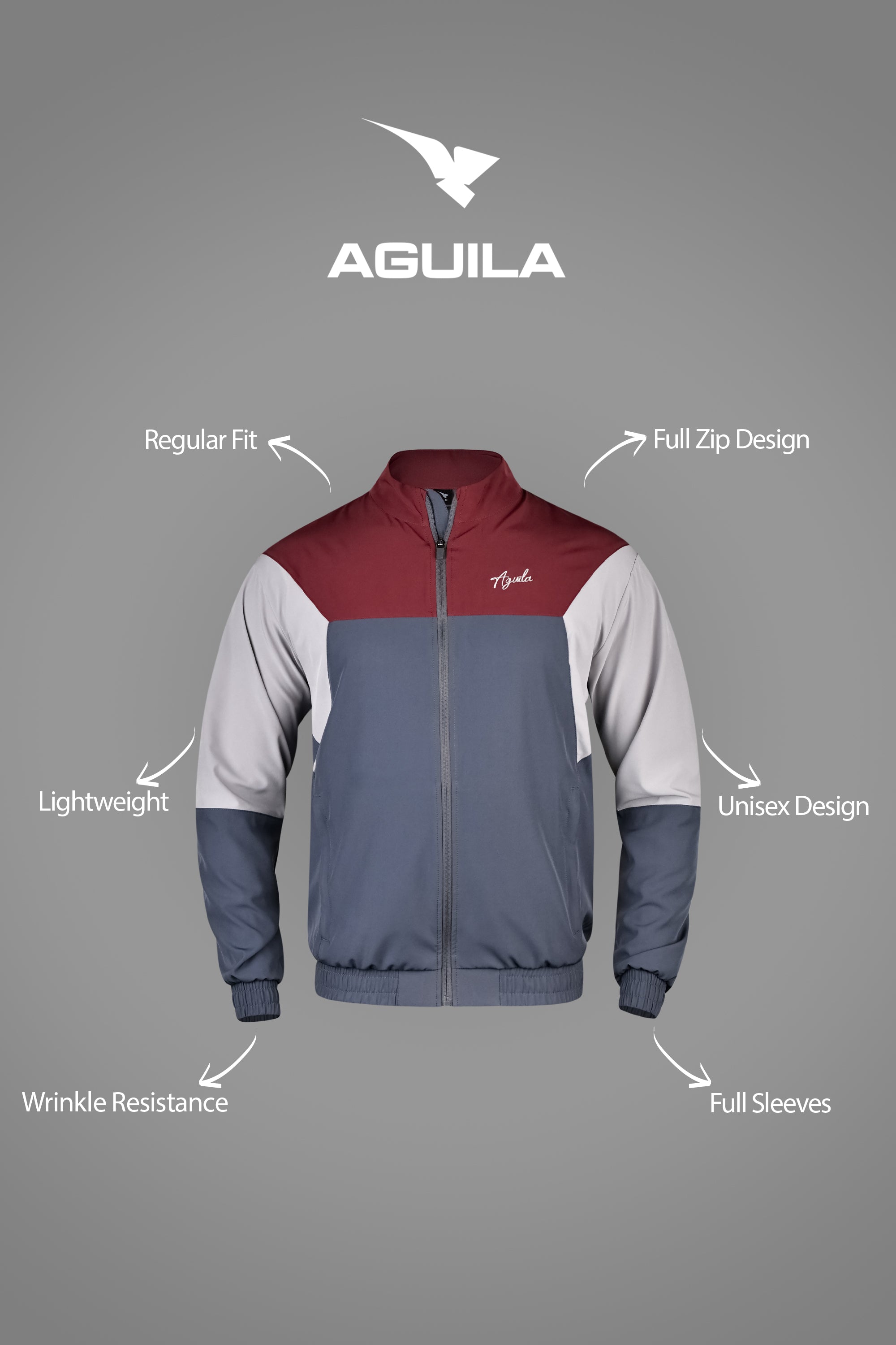 AGUILA SHIELD TRACKSUIT-JACKET DARK GREY