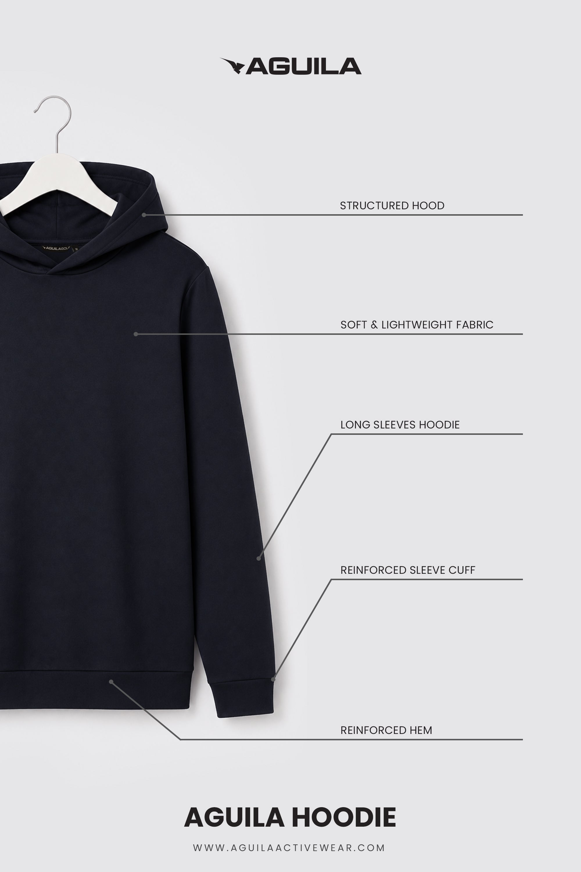 CROSS ACTIVE HOODIE  COBALT BLUE