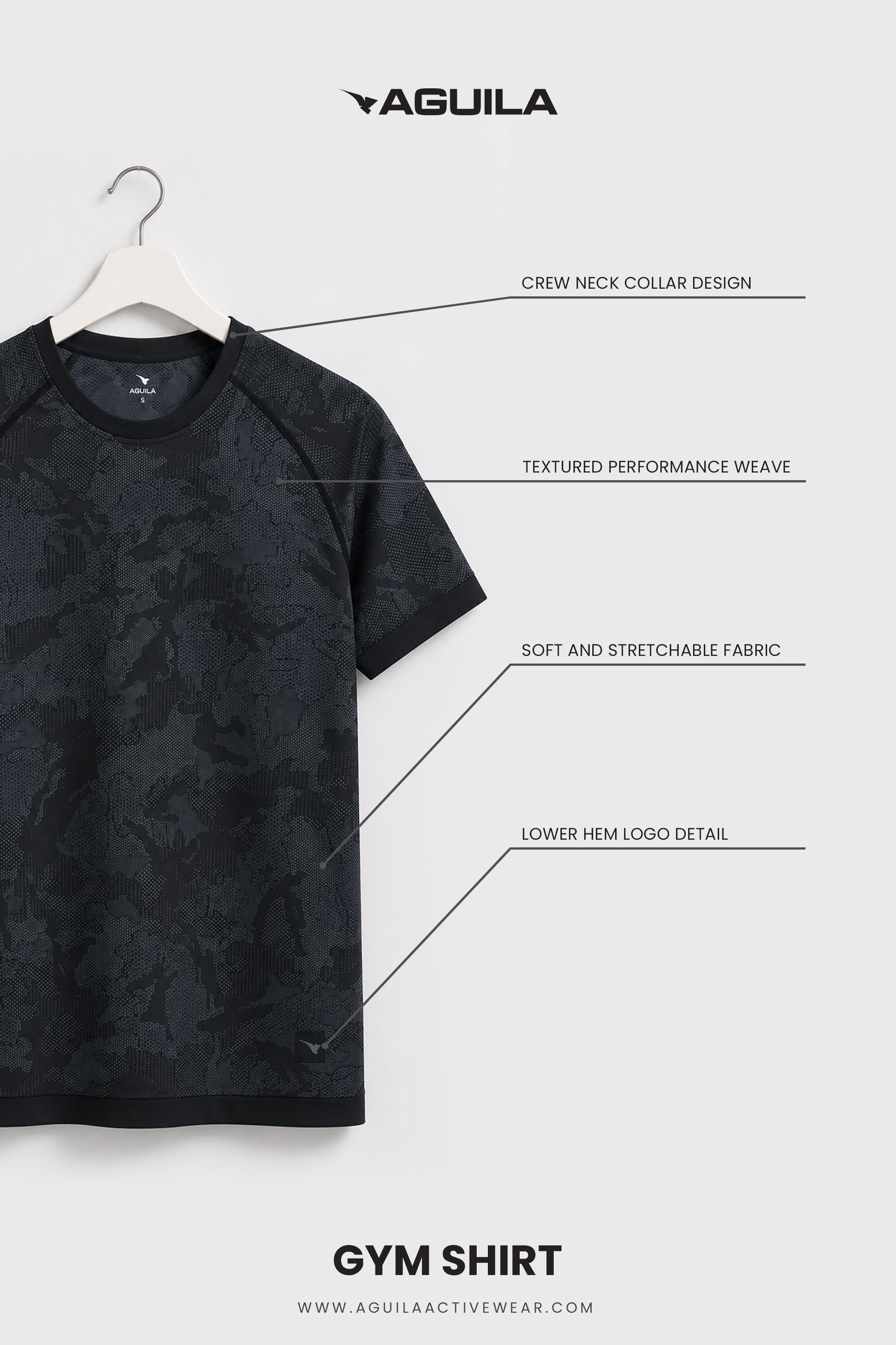 Aguila Tech Athletic Shirt Black Camou
