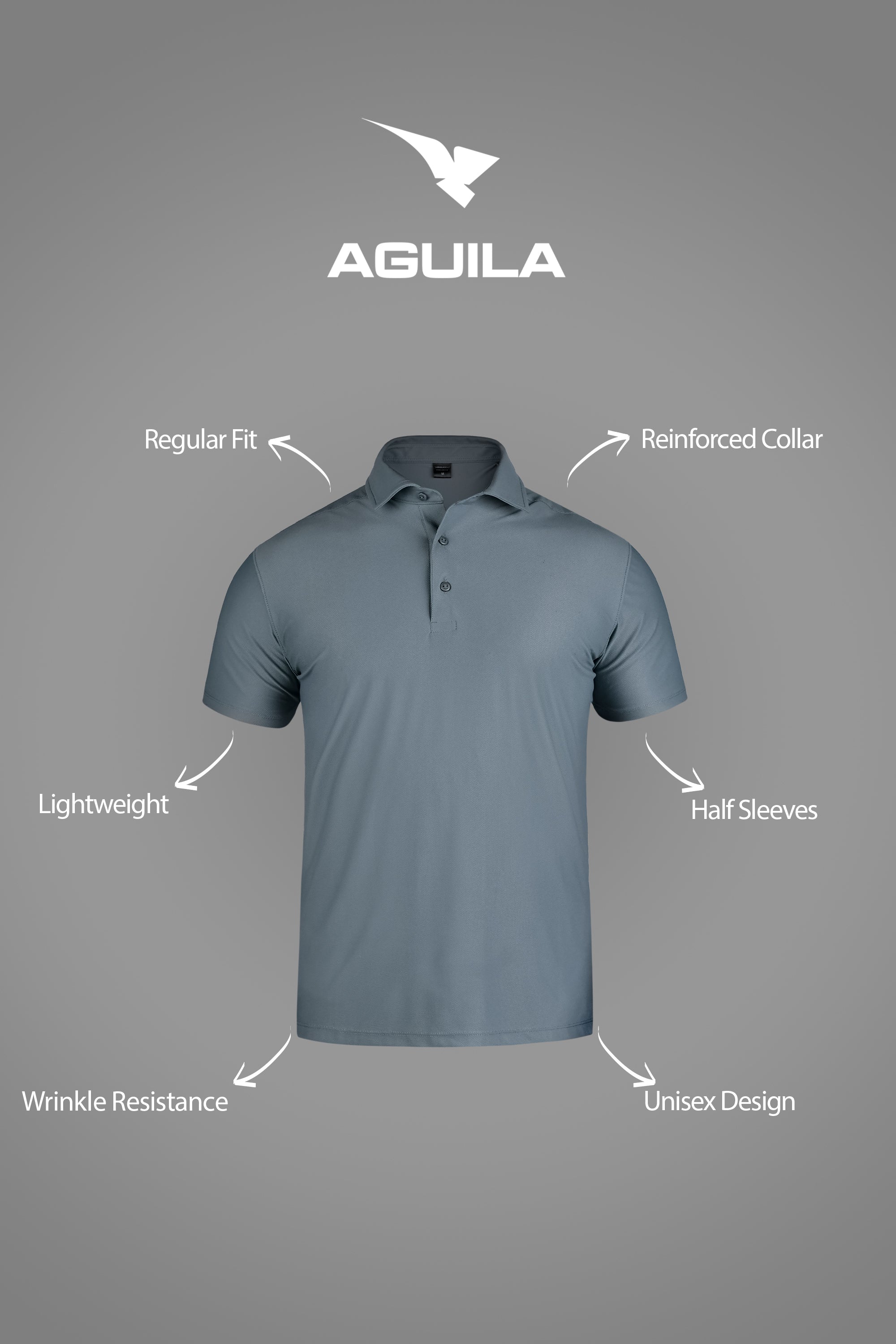 BARI MEN GOLF POLO SLATE GREY