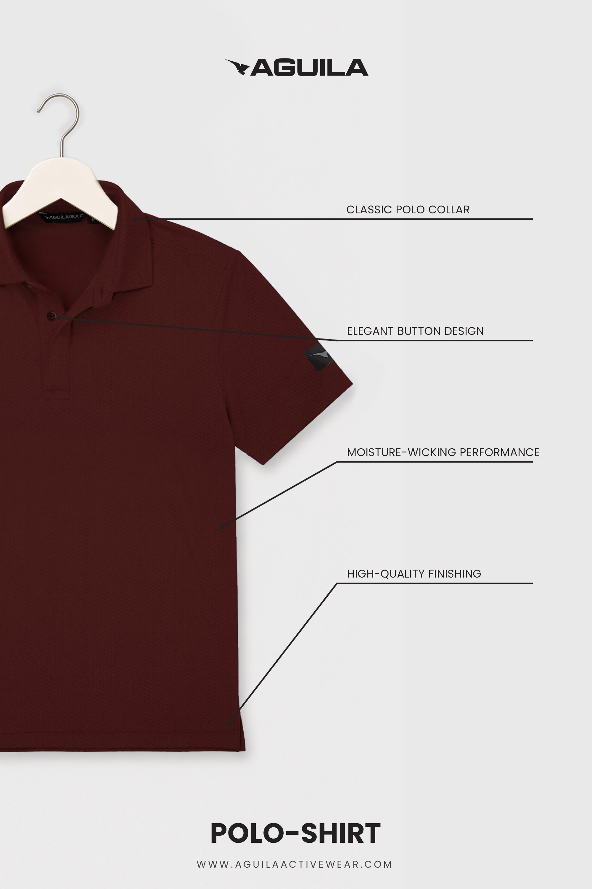 AREZZO GOLF POLO Maroon(JACQUARD)