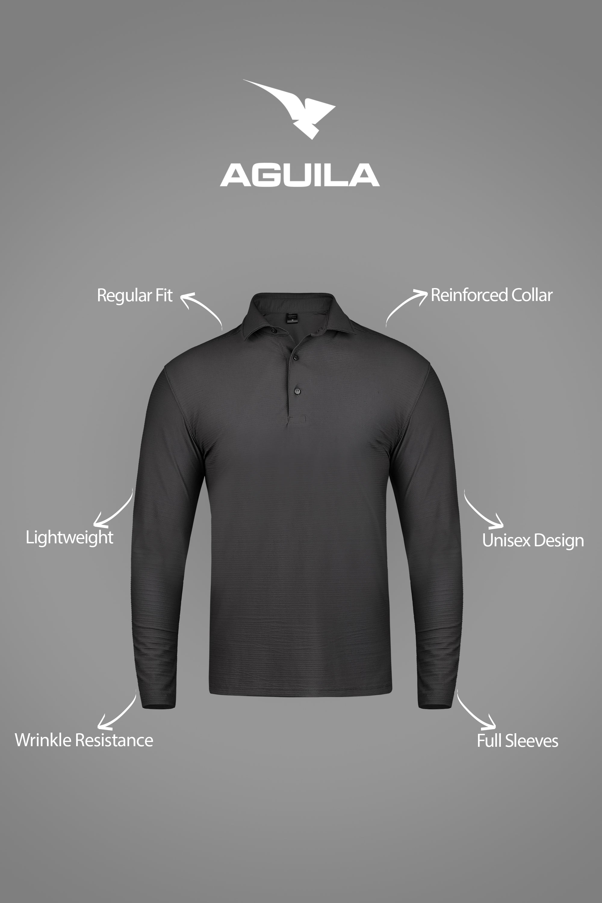 BARI LS GOLF POLO DARK GREY