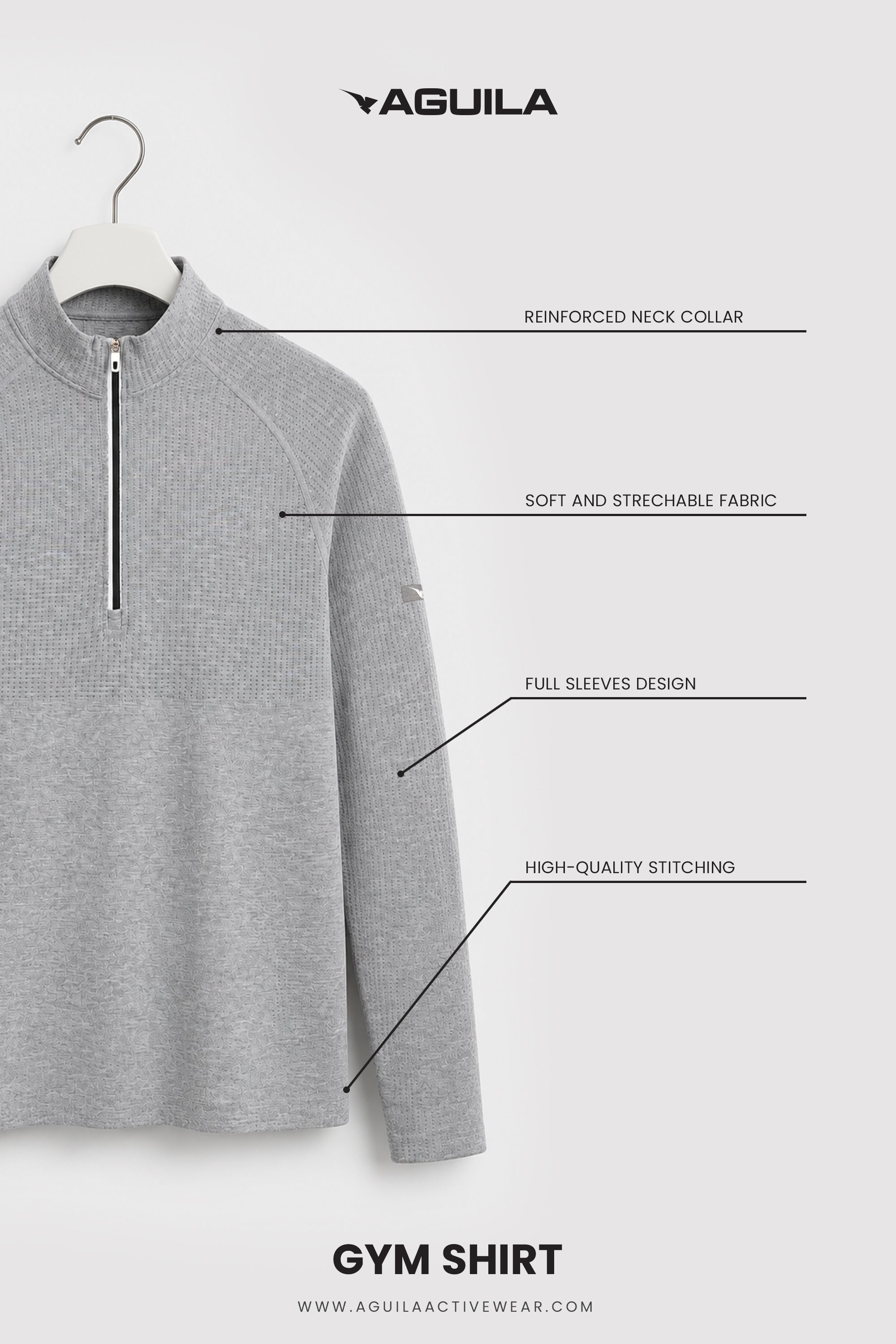 Stride Tech Performance Quarter-Zip Midlayer Grey
