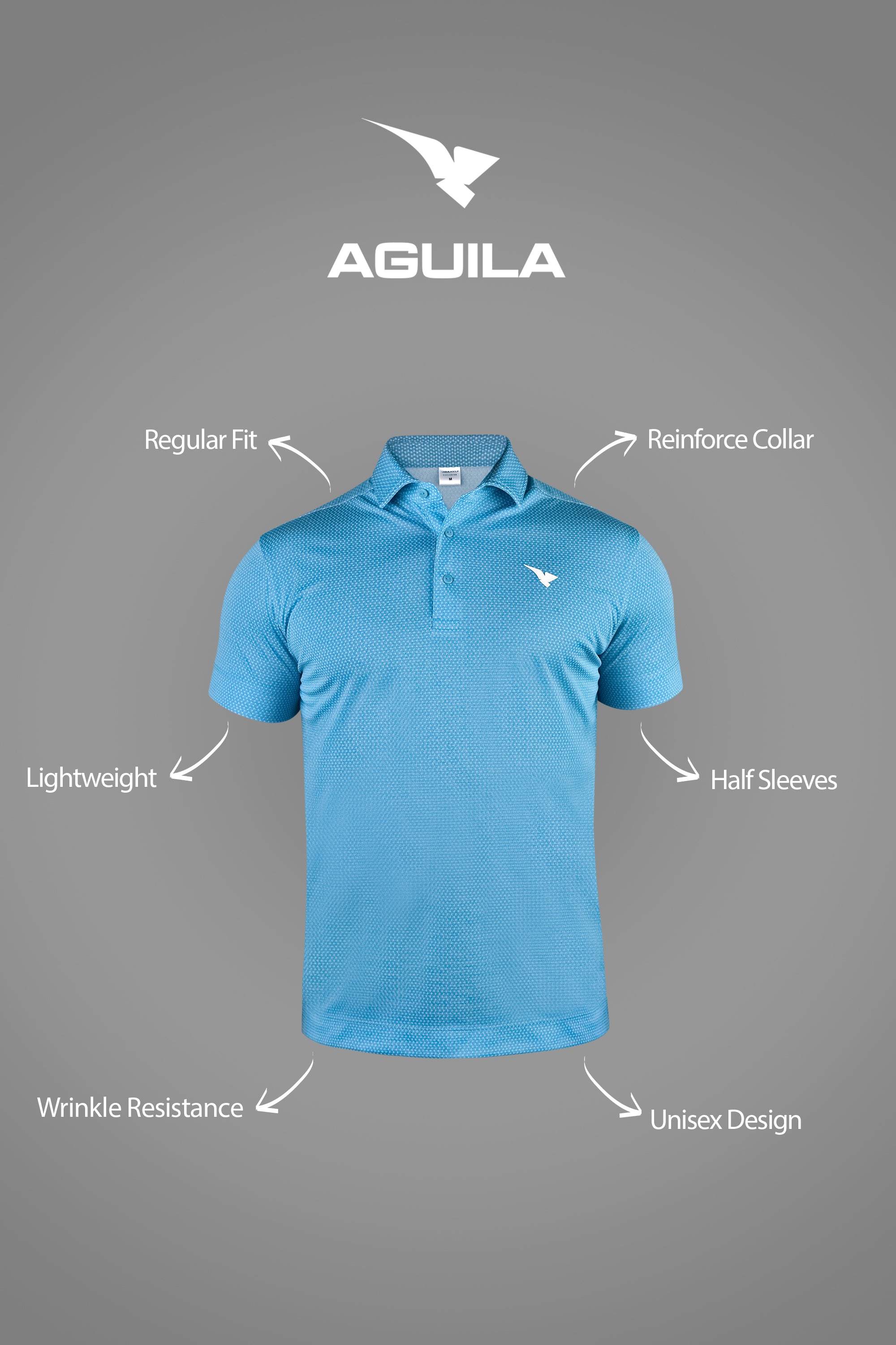 SWIFT MEN GOLF POLO CYAN