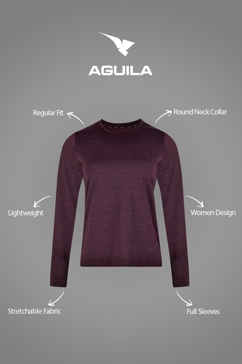 WOMEN GYM LONGSLEEVE SHIRT BURGUNDY