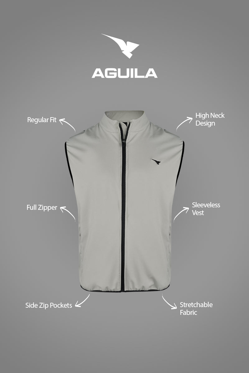 MEN GOLF VEST ASH GREY