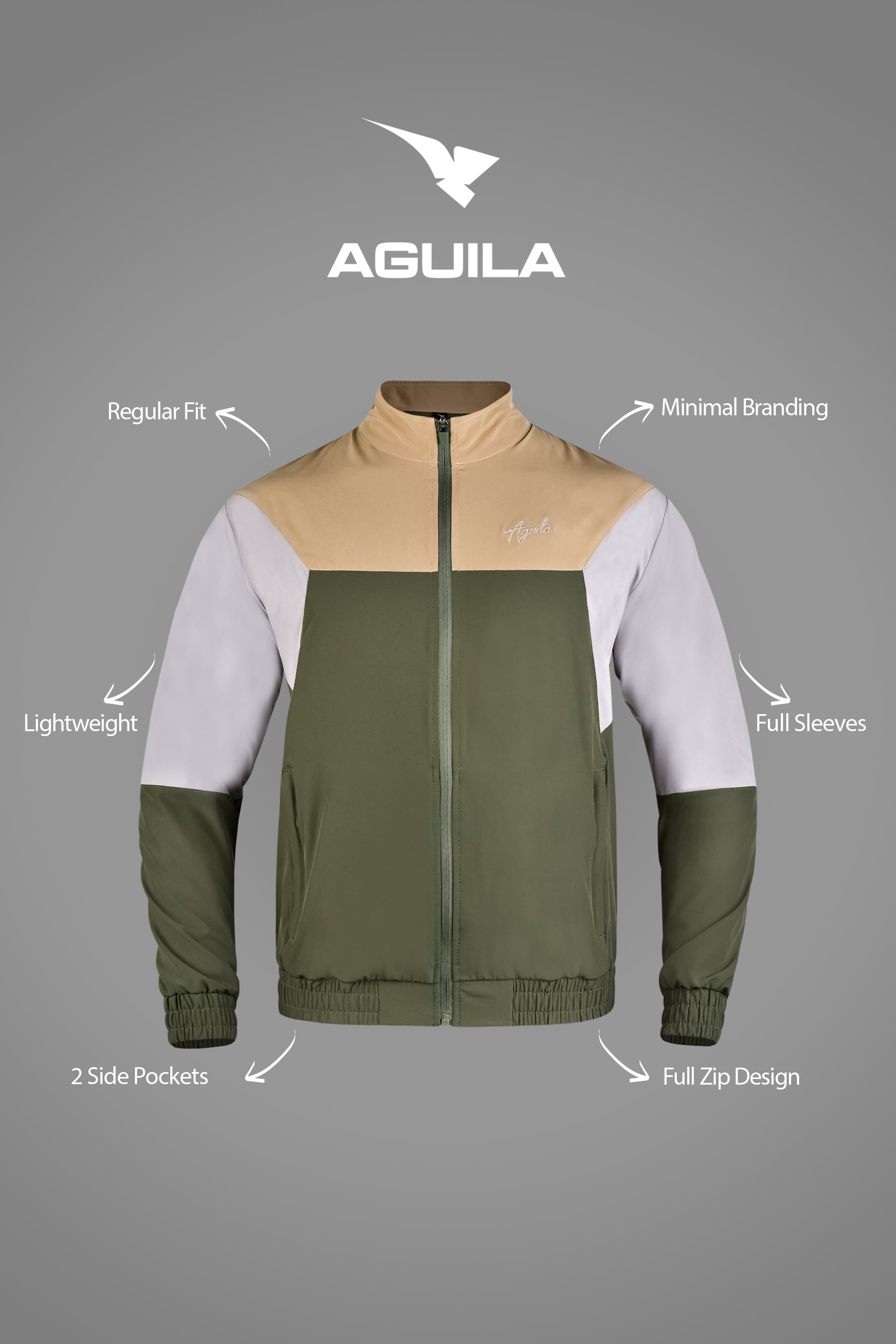 AGUILA SHIELD TRACKSUIT-JACKET OLIVE
