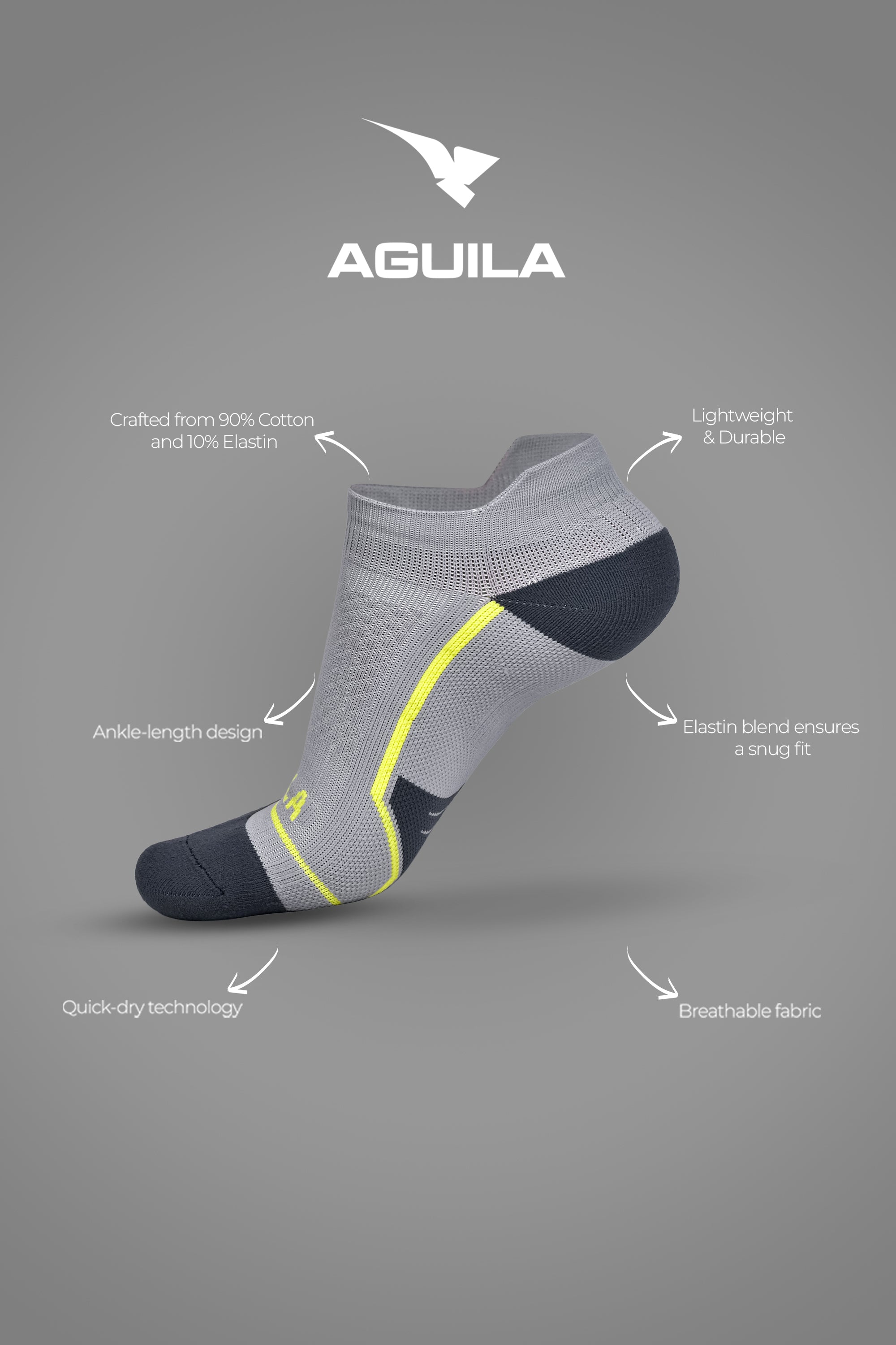 GOLF SOCKS GREY SHORT ANKLE