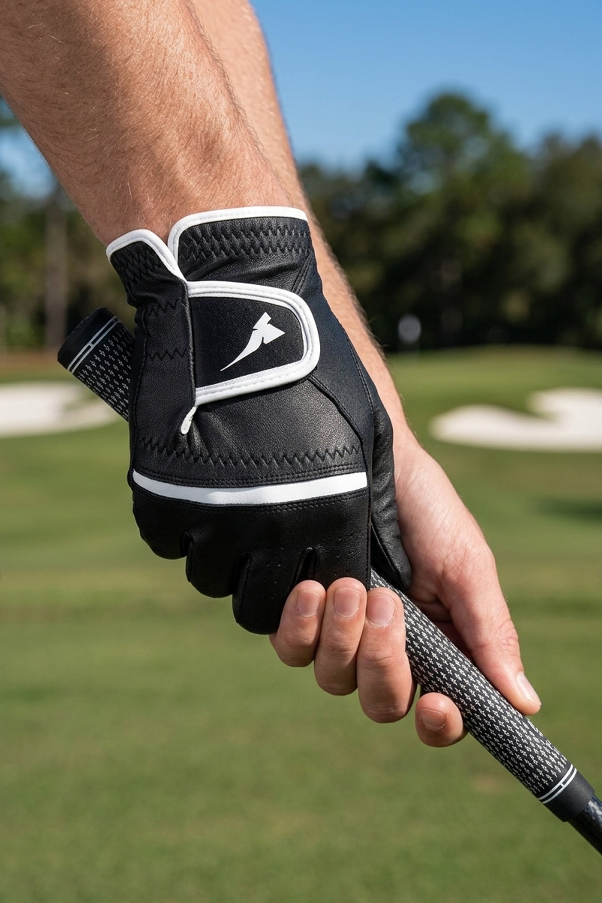 POWER GRIP GOLF GLOVES BLACK RIGHT