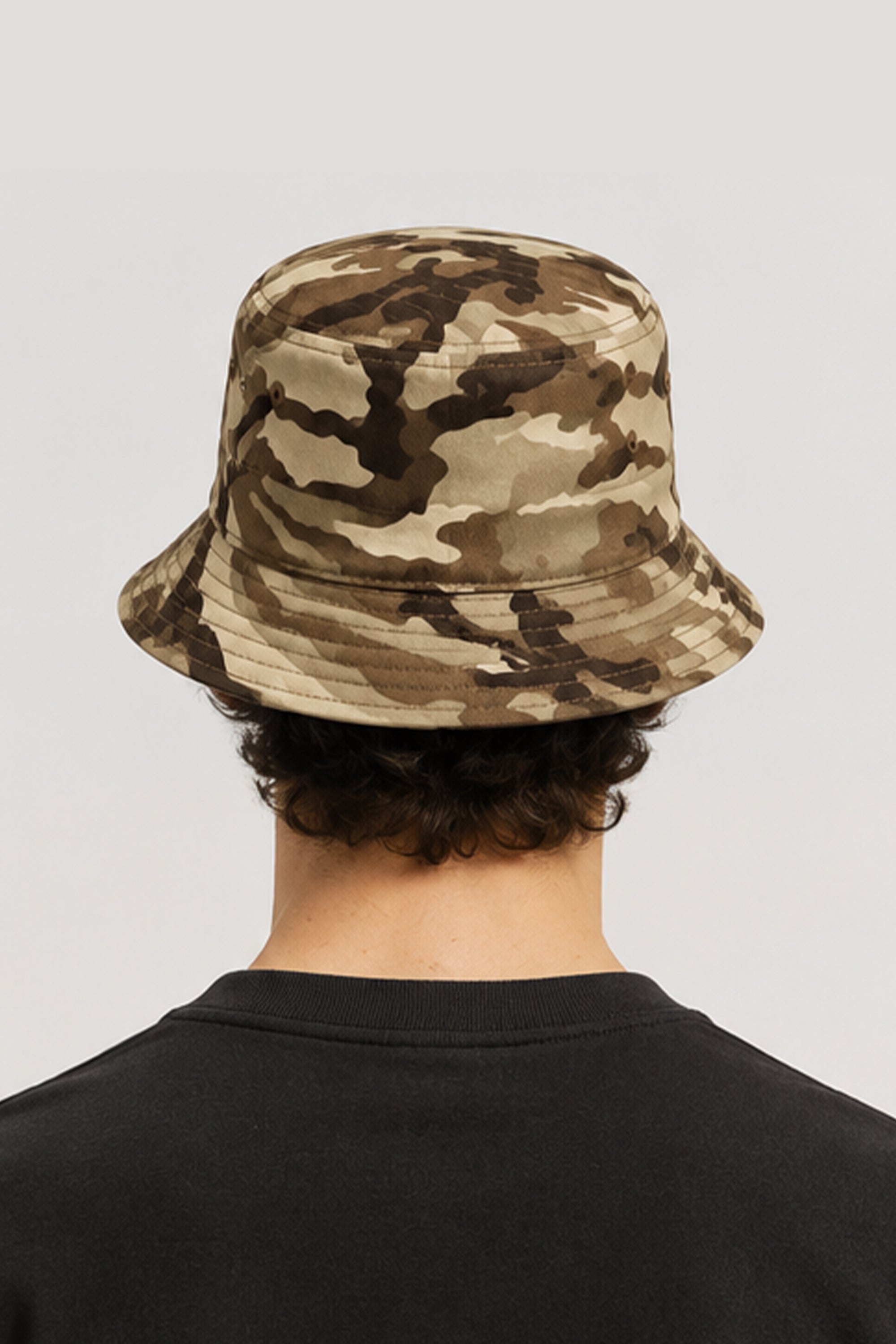 BUCKET CAP BEIGE BROWN CAMO