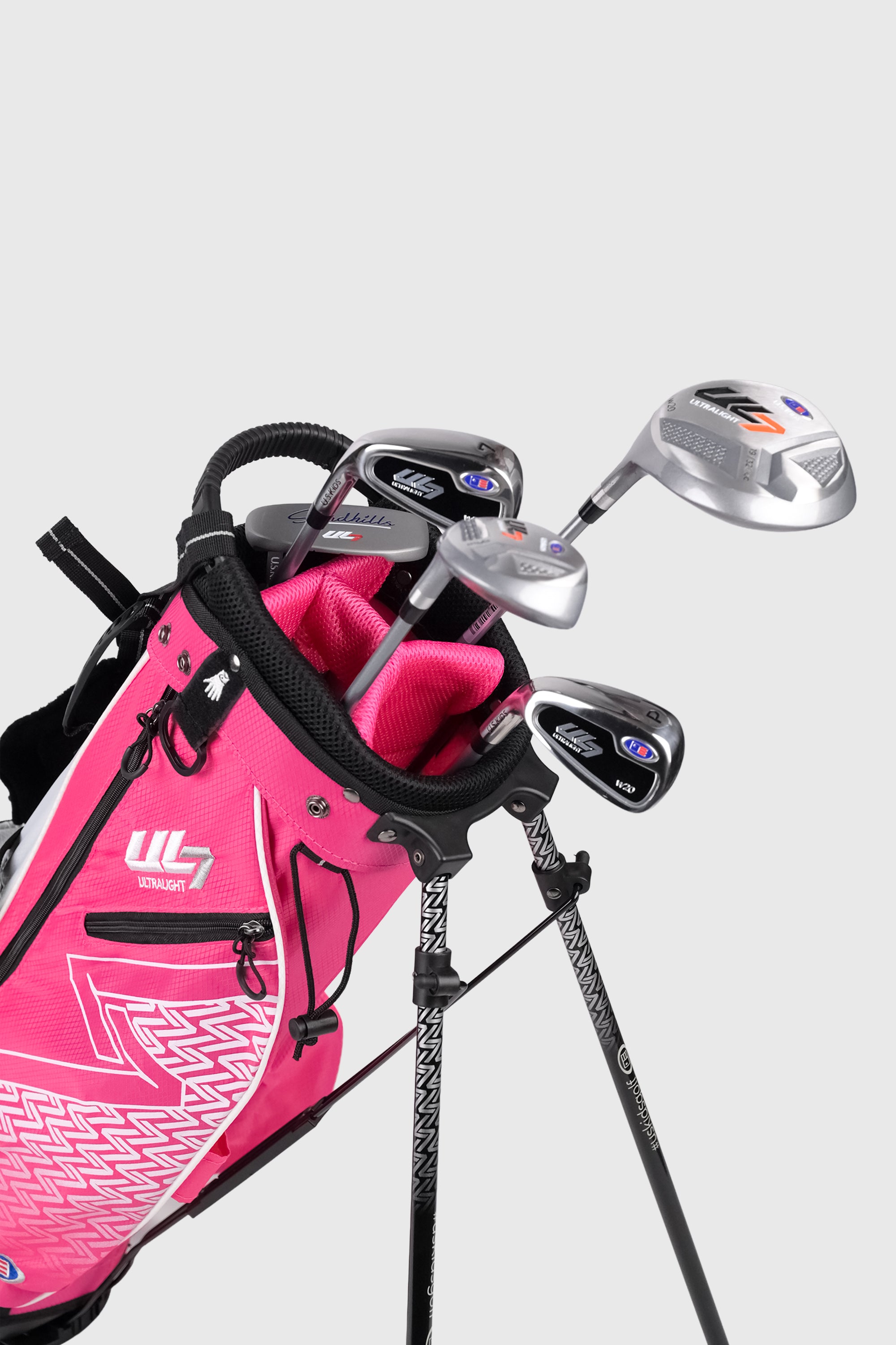 Aguila Junior Golf 5 Club Set Stand Bag Pink