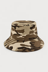 BUCKET CAP BEIGE BROWN CAMO