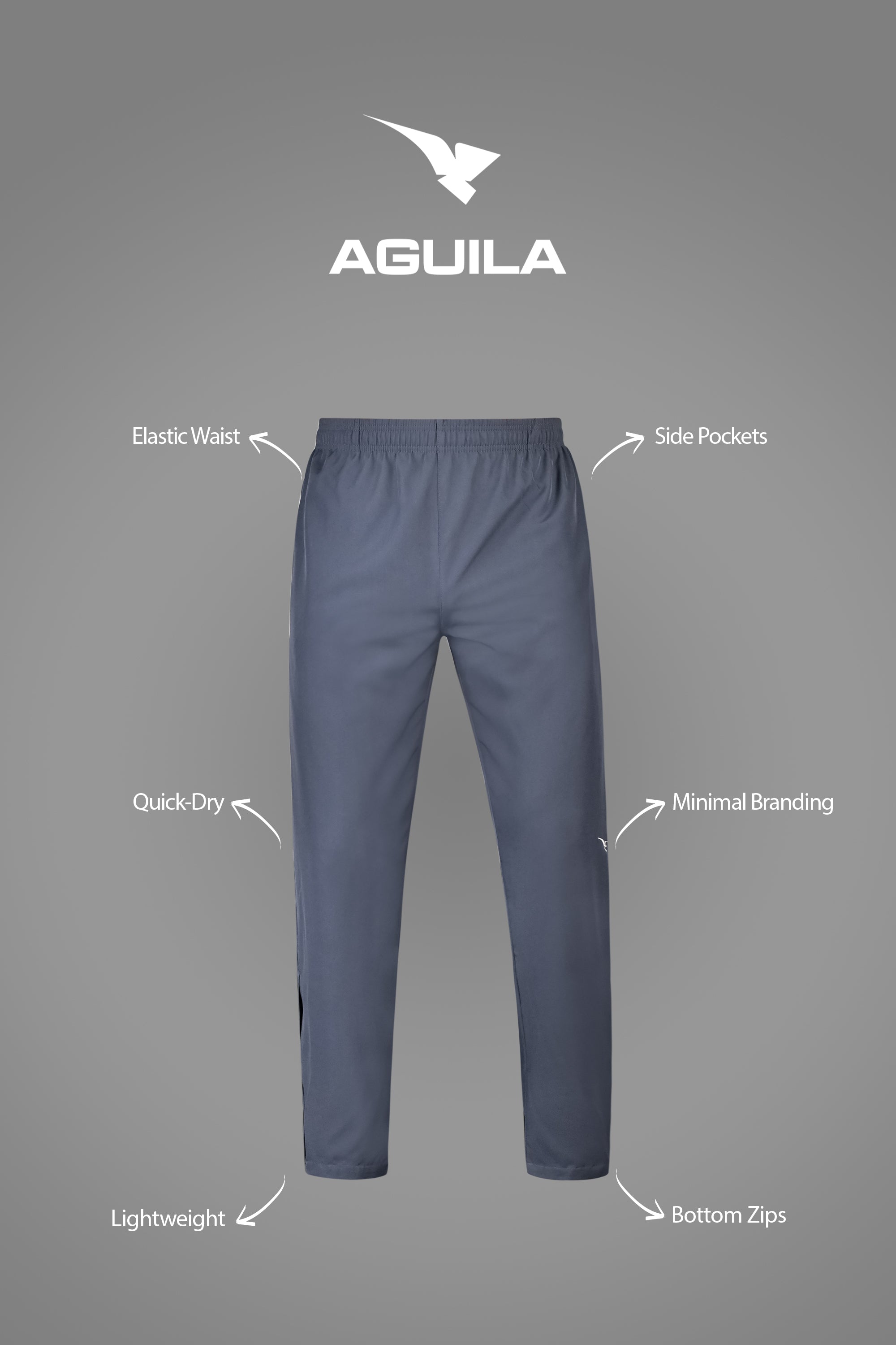 AGUILA SHIELD TRACKSUIT-PANT DARK GREY