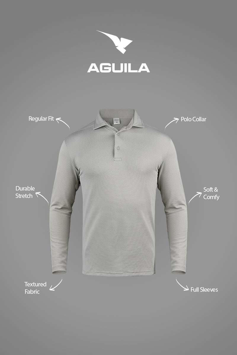 Midnight Men LS Golf Polo ASH GREY