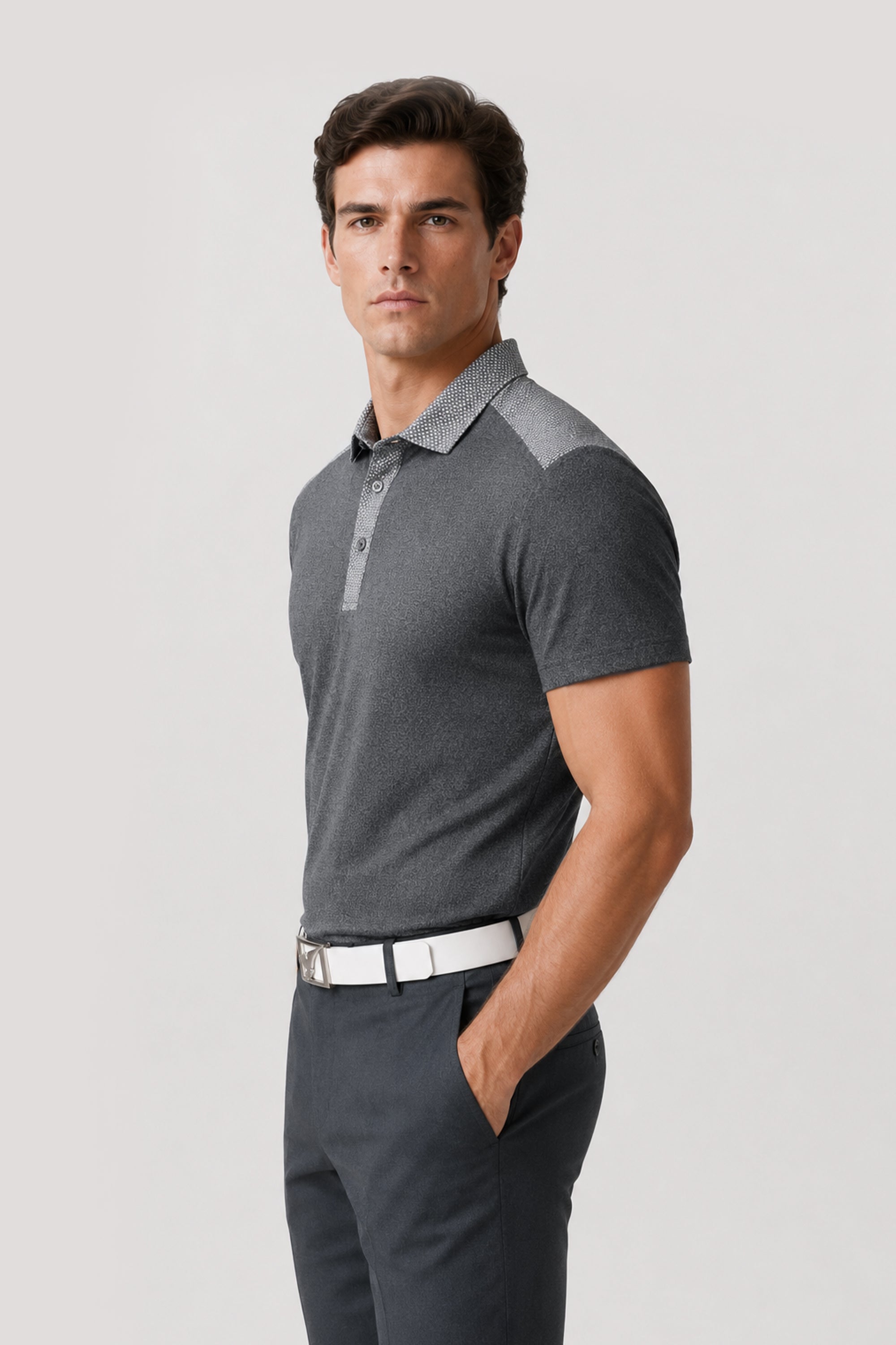 CUT AWAY MEN GOLF POLO Dark Grey