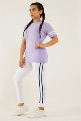 Cotton T Shirt with Stripe