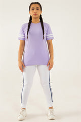 Cotton T Shirt with Stripe